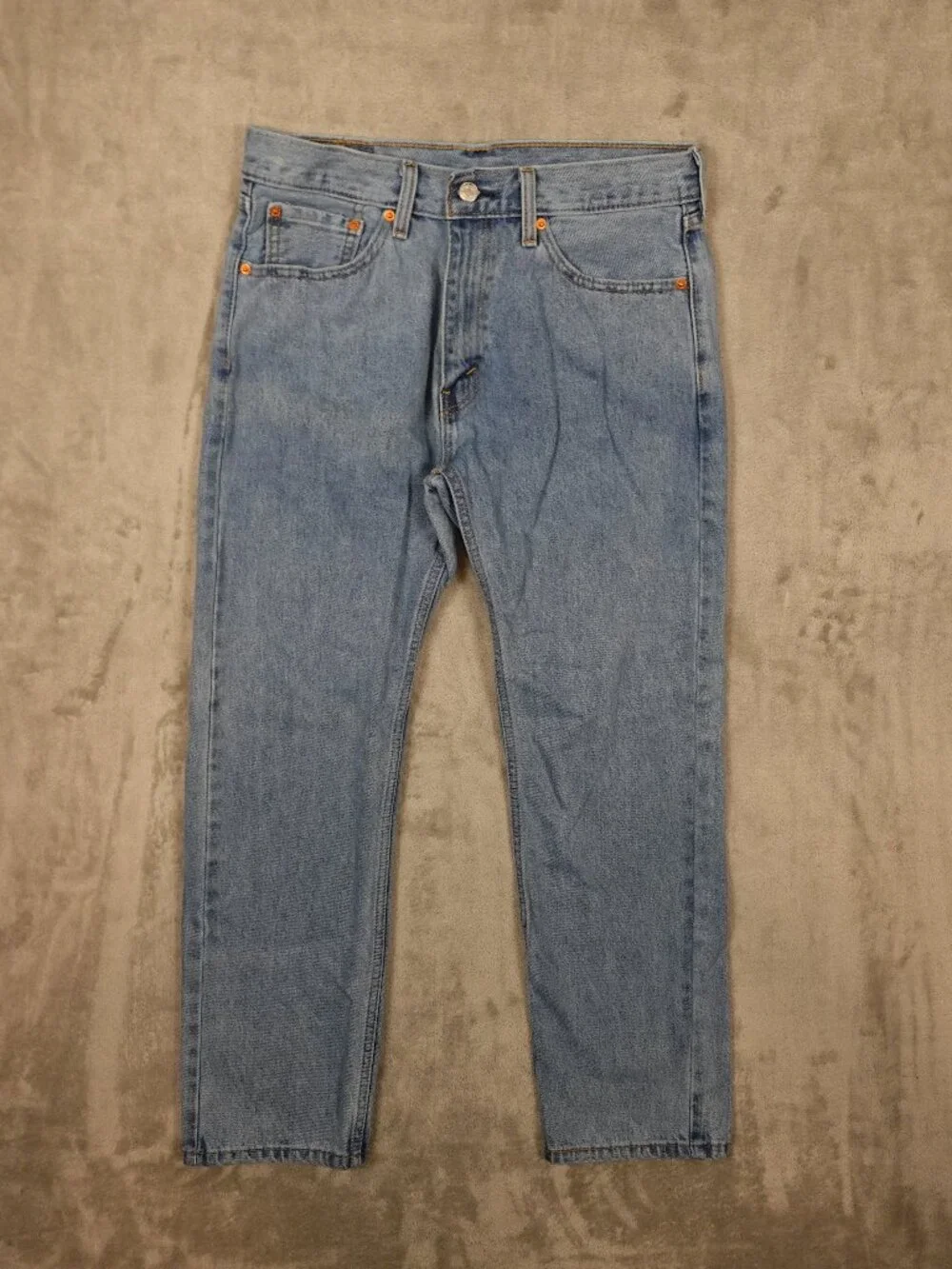 Levi's 505 Jeans Men's 33x32 Light Wash Straight Leg Classic Denim Red Tab